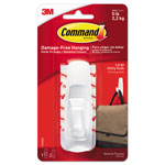 Command® General Purpose Hooks, Large, 5 lb Cap, White, 1 Hook and 2 Strips/Pack orginal image