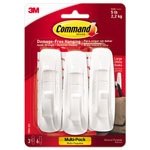 Command® General Purpose Hooks Multi-Pack, Large, 5 lb Cap, White, 3 Hooks and 6 Strips/Pack orginal image