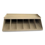 Controltek Coin Wrapper and Bill Strap Single-Tier Rack, 6 Compartments, 10 x 8.5 x 3, Metal, Pebble Beige orginal image