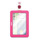 Cosco MyID Badge Holder, Vertical/Horizontal, 3 5/8 x 2 1/4, Pink, 1/ea orginal image