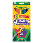 Crayola Erasable Color Pencil Set, 3.3 mm, 2B (#1), Assorted Lead/Barrel Colors, 24/Pack orginal image