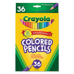 Crayola Short-Length Colored Pencil Set, 3.3 mm, 2B (#1), Assorted Lead/Barrel Colors, 36/Pack orginal image
