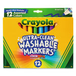 Crayola Ultra-Clean Washable Markers, Broad Bullet Tip, Assorted Colors, Dozen orginal image