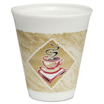 Dart Café G Foam Hot/Cold Cups, 12oz, White w/Brown & Red, 1000/Carton orginal image