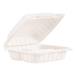 Dart Hinged Lid Three Compartment Containers, 8.3