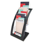 Deflecto 3-Tier Literature Holder, Leaflet Size, 6.75w x 6.94d x 13.31h, Black orginal image
