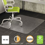 Deflecto DuraMat Moderate Use Chair Mat, Low Pile Carpet, Flat, 46 x 60, Rectangle, Clear orginal image