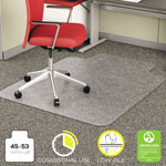 Deflecto EconoMat Occasional Use Chair Mat for Low Pile Carpet, 45 x 53, Wide Lipped, Clear orginal image