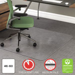 Deflecto RollaMat Frequent Use Chair Mat, Medium Pile Carpet, Flat, 46 x 60, Rectangle, Clear orginal image