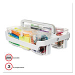 Deflecto Stackable Caddy Organizer w/ S, M & L Containers, White Caddy, Clear Containers orginal image