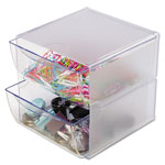 Deflecto Stackable Cube Organizer, 2 Drawers, 6 x 7 1/8 x 6, Clear orginal image