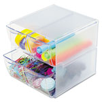 Deflecto Stackable Cube Organizer, 4 Drawers, 6 x 7 1/8 x 6, Clear orginal image