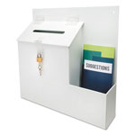 Deflecto Suggestion Box Literature Holder w/Locking Top, 13 3/4 x 3 5/8 x 13, White orginal image