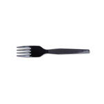 Dixie Plastic Cutlery, Heavy Mediumweight Forks, Black, 1,000/Carton orginal image