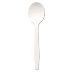 Dixie Plastic Cutlery, Mediumweight Soup Spoons, White, 1,000/Carton orginal image