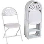 Dorel Zown Premium Fan Back Folding Chair, White, 8/Carton orginal image