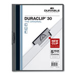 Durable Vinyl DuraClip Report Cover, Letter, Holds 30 Pages, Clear/Graphite, 25/Box orginal image