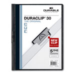 Durable Vinyl DuraClip Report Cover w/Clip, Letter, Holds 30 Pages, Clear/Black, 25/Box orginal image