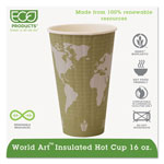 Eco-Products World Art Renewable and Compostable Insulated Hot Cups, PLA, 16 oz, 40/Packs, 15 Packs/Carton orginal image