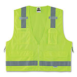 Ergodyne GloWear 8250Z Class 2 Surveyors Zipper Vest, Polyester, 2X-Large/3X-Large, Lime orginal image