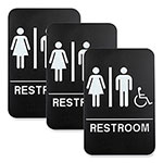 Excello Global Products® Indoor/Outdoor Restroom Sign with Braille Text and Wheelchair, 6