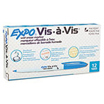 Expo® Vis-à-Vis Wet Erase Marker, Fine Bullet Tip, Blue, Dozen orginal image