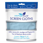 Falcon Safety HYPERCLN Screen Cloths, 8 x 8, Blue, 3/Pack orginal image