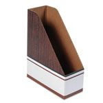 Fellowes Corrugated Cardboard Magazine File, 4 x 9 x 11.5, Wood Grain, 12/Carton orginal image