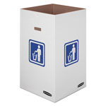 Fellowes Waste and Recycling Bin, 42 gal, White, 10/Carton orginal image
