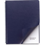 GBC® Leather Look Presentation Covers for Binding Systems, 11.25 x 8.75, Navy, 100 Sets/Box orginal image
