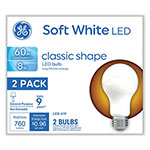 GE Classic LED Non-Dim A19 Light Bulb, 8 W, Soft White, 2/Pack orginal image