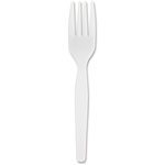 Genuine Joe 0010430 White Polystyrene Plastic Forks, Heavy/Medium Weight orginal image