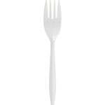 Genuine Joe 20000 White Plastic Forks, Medium Weight orginal image