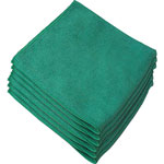 Genuine Joe Microfiber Cloth, General Purpose, Lint Free, 12/BG, Green orginal image