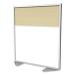 Ghent MFG Floor Partition with Aluminum Frame and 2 Split Panel Infill, 48.06 x 2.04 x 53.86, White/Carmel orginal image