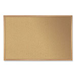 Ghent MFG Natural Cork Bulletin Board with Frame, 24 x 18, Tan Surface, Natural Oak Frame orginal image