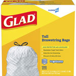 Glad ForceFlex Tall Kitchen Drawstring Trash Bags, 13 gal, 24