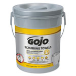 Gojo Scrubbing Towels, Hand Cleaning, Silver/Yellow, 10 1/2 x 12, 72/Bucket, 6/Carton orginal image
