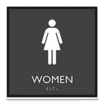 Headline® Sign ADA Sign, Women, Plastic, 8 x 8, Clear/White orginal image