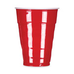 Hefty Easy Grip Disposable Plastic Party Cups, 18 oz, Red, 50/Pack, 8 Packs/Carton orginal image