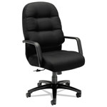 Hon Pillow-Soft 2090 Series Executive High-Back Swivel/Tilt Chair, Supports up to 300 lbs., Black Seat/Black Back, Black Base orginal image