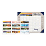 House Of Doolittle Earthscapes Recycled Monthly Desk Pad Calendar, Motivational Photos, 22 x 17, Blue Binding/Corners, 12-Month (Jan-Dec): 2024 orginal image