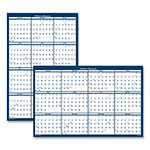 House Of Doolittle Poster Style Reversible/Erasable Yearly Wall Calendar, 12-Month (Jan to Dec 2024), 32 x 48, White/Blue/Gray Sheets, Recycled orginal image