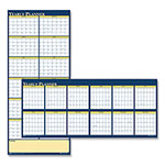 House Of Doolittle Recycled Reversible Yearly Wall Planner, 60 x 26, White/Blue/Yellow Sheets, 12-Month (Jan to Dec): 2024 orginal image