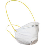 Impact Disposable Dust and Mist Respirator For Hot Conditions, White w/Yellow Straps orginal image