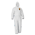 KleenGuard™ A35 Liquid and Particle Protection Coveralls, Zipper Front, Hooded, Elastic Wrists and Ankles, Large, White, 25/Carton orginal image