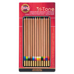 Koh-I-Noor Tri-Tone Color Pencils, 3.8 mm, Assorted Tri-Tone Lead Colors, Tan Barrel, Dozen orginal image