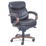 La-Z-Boy Woodbury Mid-Back Executive Chair, Supports up to 300 lbs., Brown Seat/Brown Back, Weathered Sand Base orginal image