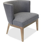 Lorell Accent Chair, Gray Linen Fabric, 25-1/2