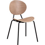 Lorell Bentwood Cafe Chairs, Plywood Seat, Plywood Back, Metal, Powder Coated Steel Frame, Walnut, 2 / Carton orginal image